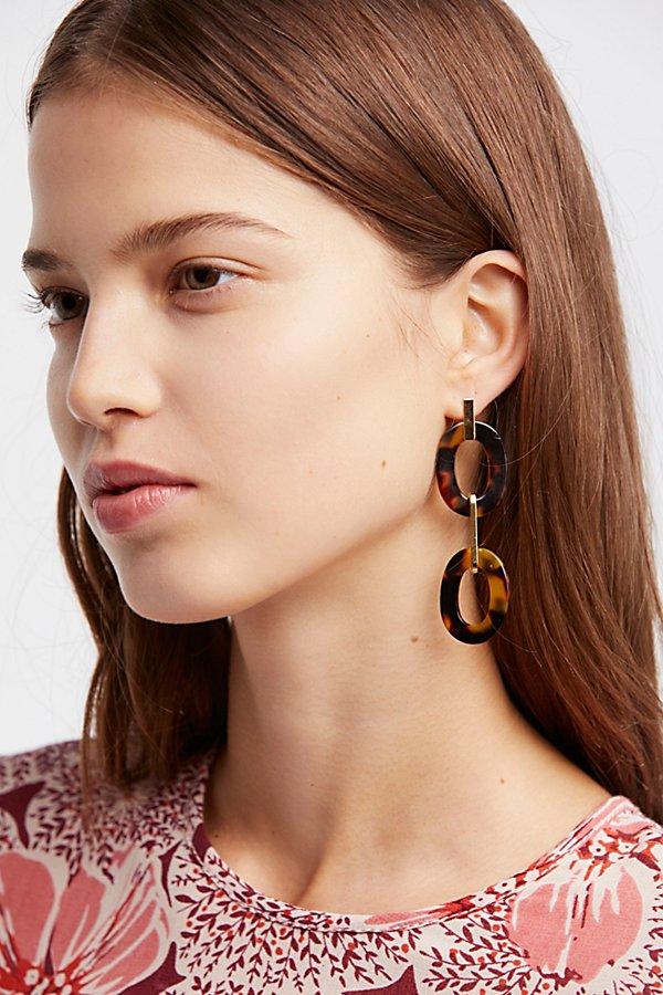 Resin Link Drop Hoop Earrings By Av Max At Free People